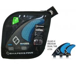 【FCSクアッド】SHAPERS FINS  QUAD-X  Mサイズ　CARBON STEARTH