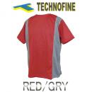 【TECHNOFINE】テクノファイン　ラッシュTシャツ 半袖 レッドxグレー