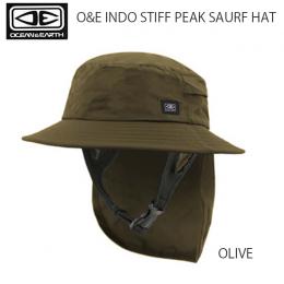 【OCEAB&EARTH】INDO STIFF PEAK SURF HAT オリーブ (夏用)