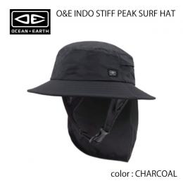 【OCEAB&EARTH】INDO STIFF PEAK SURF HAT チャコール (夏用)