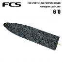 【ニットケース】FCS ストレッチカバー  ショート 6'0" モノグラムコール/ライム