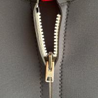 【SALE】2mm 長袖ジャケット  既成メンズ8サイズ　ブラックxホワイトファスナー