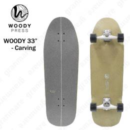 WOODYPRESS スケートボード　カービングシリーズ　33"Carving / ライトグレー