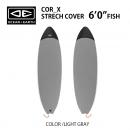 【O&E】COR_X STRETCH COVER |ニットケース/ 6'0"フィッシュ/ライトグレー