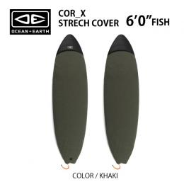 【O&E】COR_X STRETCH COVER |ニットケース/ 6'0"フィッシュ/カーキ